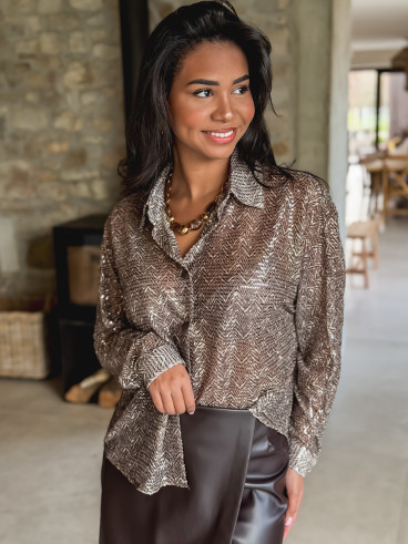 Chemise à sequin Nadja - Bronze