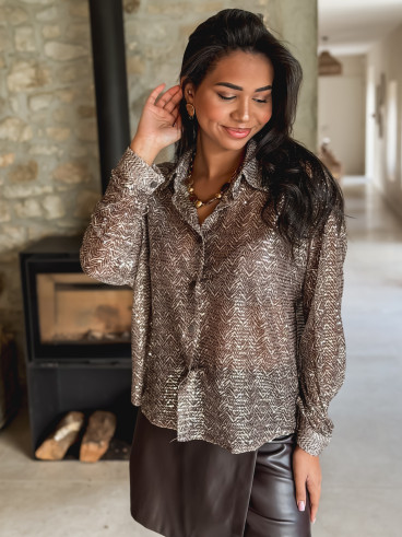 Chemise à sequin Nadja - Bronze