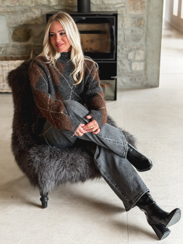 Pull Verginia - Gris/Chocolat