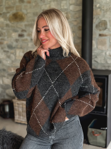 Pull Verginia - Gris/Chocolat