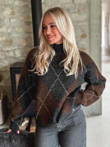 Pull Verginia - Gris/Chocolat