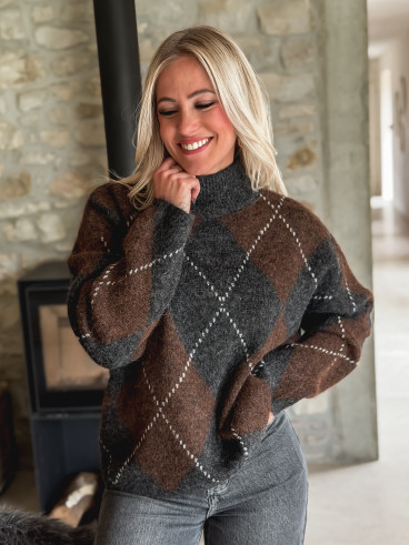 Pull Verginia - Gris/Chocolat