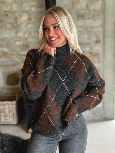 Pull Verginia - Gris/Chocolat