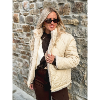 Veste fausse fourrure Crystal - Beige