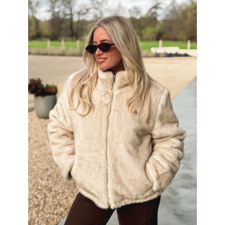 Veste fausse fourrure Crystal - Beige