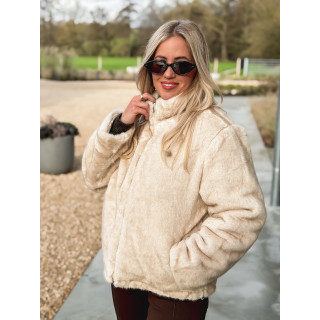 Veste fausse fourrure Crystal - Beige