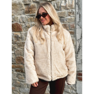 Veste fausse fourrure Crystal - Beige