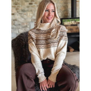 Pull à motifs Véronique - Beige