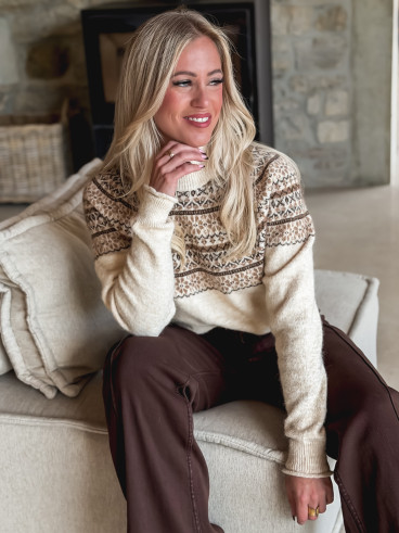 Pull à motifs Véronique - Beige
