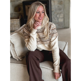 Pull à motifs Véronique - Beige