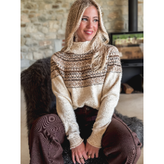 Pull à motifs Véronique - Beige