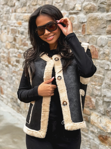 Veste sans manches Suède - Noir Veste sans manches Suède - Noir