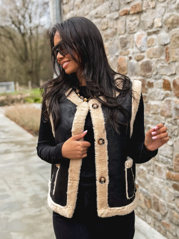 Veste sans manches Suède - Noir Veste sans manches Suède - Noir