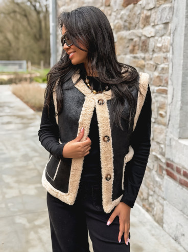 Veste sans manches Suède - Noir Veste sans manches Suède - Noir