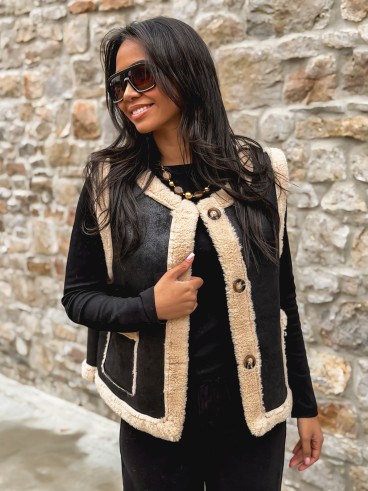 Veste sans manches Suède - Noir