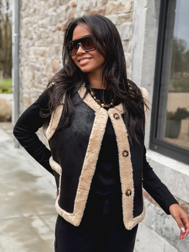 Veste sans manches Suède - Noir Veste sans manches Suède - Noir