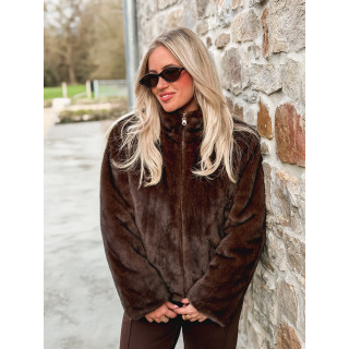 Veste fausse fourrure Crystal - Marron