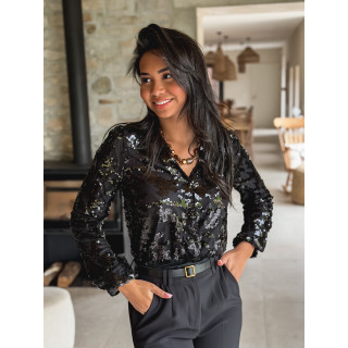 Body à sequins Maëlie - Noir