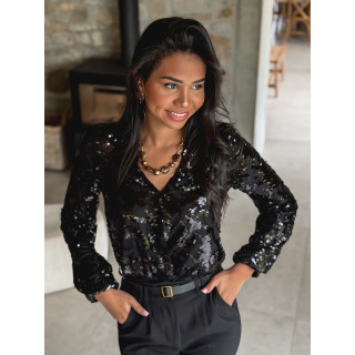 Body à sequins Maëlie - Noir