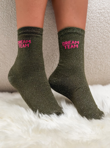 Chaussettes "Dream team" - Kaki