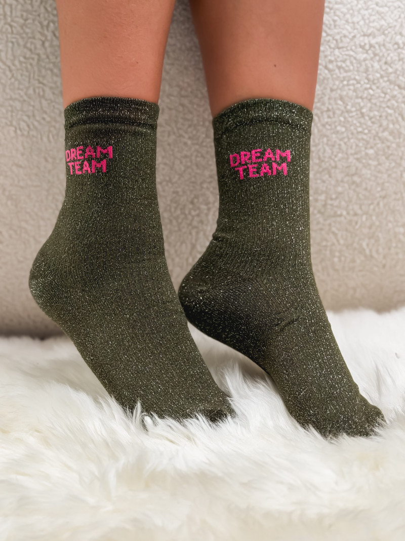 Chaussettes "Dream team" - Kaki