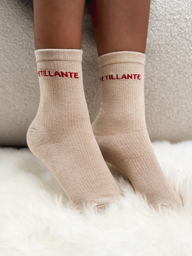 Chaussettes "Petillante" - Beige