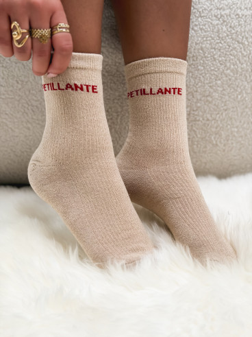 Chaussettes "Petillante" - Beige