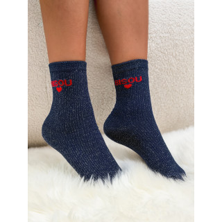 Chaussettes "Bisou" - Bleu marine