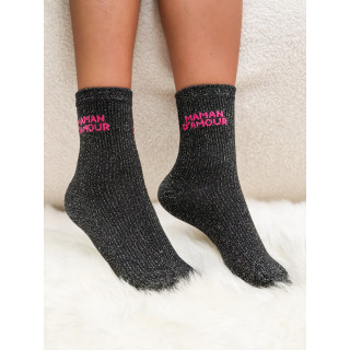 Chaussettes "Maman d'amour" - Noir