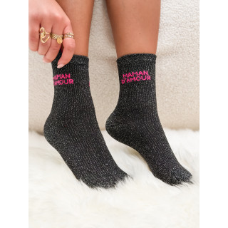 Chaussettes "Maman d'amour" - Noir