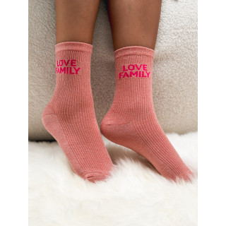 Chaussettes "Love Family" - Rose