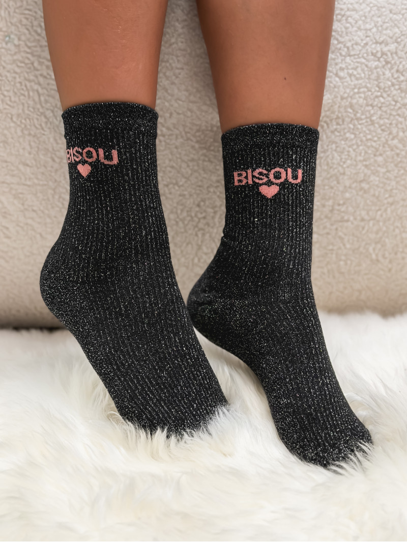 Chaussettes "Bisou" - Noir