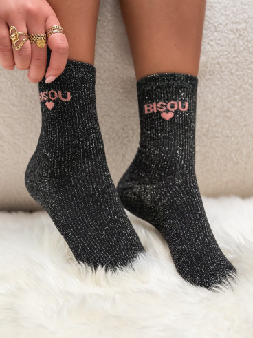 Chaussettes "Bisou" - Noir