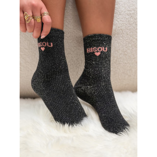 Chaussettes "Bisou" - Noir