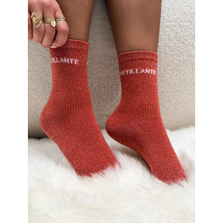 Chaussettes "Petillante" - Terracotta