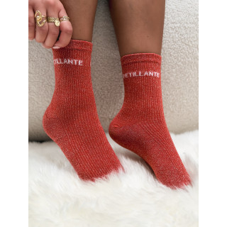 Chaussettes "Petillante" - Terracotta