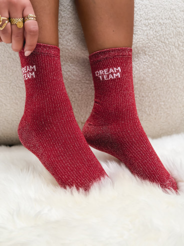 Chaussettes "Dream team" - Rouge
