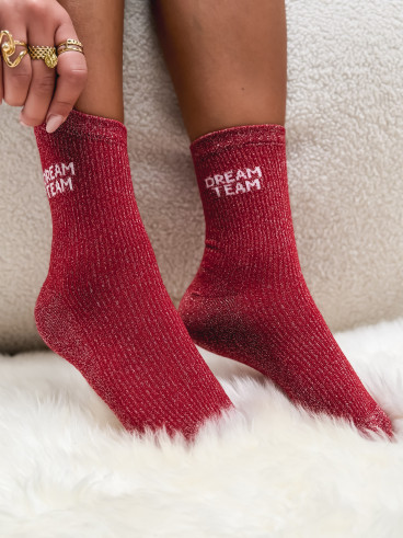 Chaussettes "Dream team" - Rouge