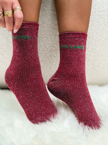 Chaussettes "Petillante" - Bordeaux