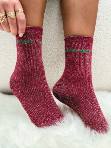 Chaussettes "Petillante" - Bordeaux