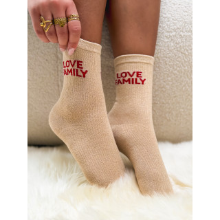 Chaussettes "Love Family" - Beige