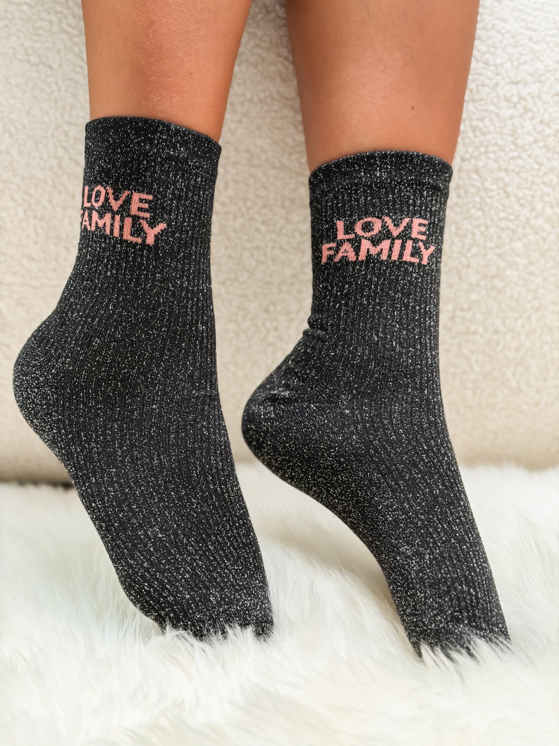 Chaussettes "Love Family" - Noir