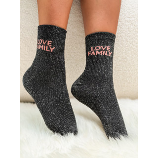 Chaussettes "Love Family" - Noir
