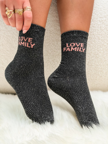 Chaussettes "Love Family" - Noir