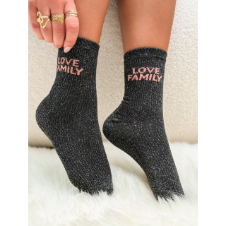 Chaussettes "Love Family" - Noir