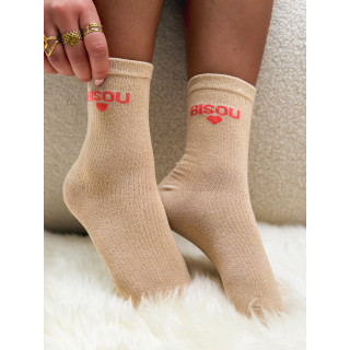 Chaussettes "Bisou" - Beige