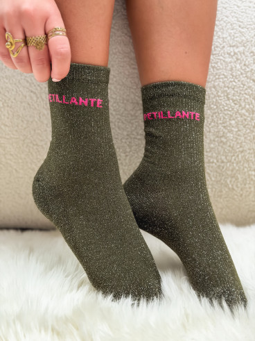 Chaussettes "Petillante" - Kaki