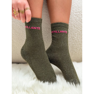 Chaussettes "Petillante" - Kaki