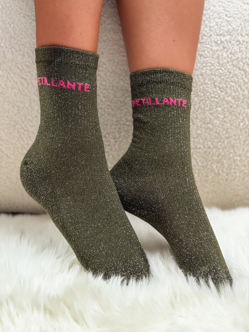 Chaussettes "Petillante" - Kaki