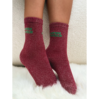 Chaussettes "Maman d'amour" - Framboise